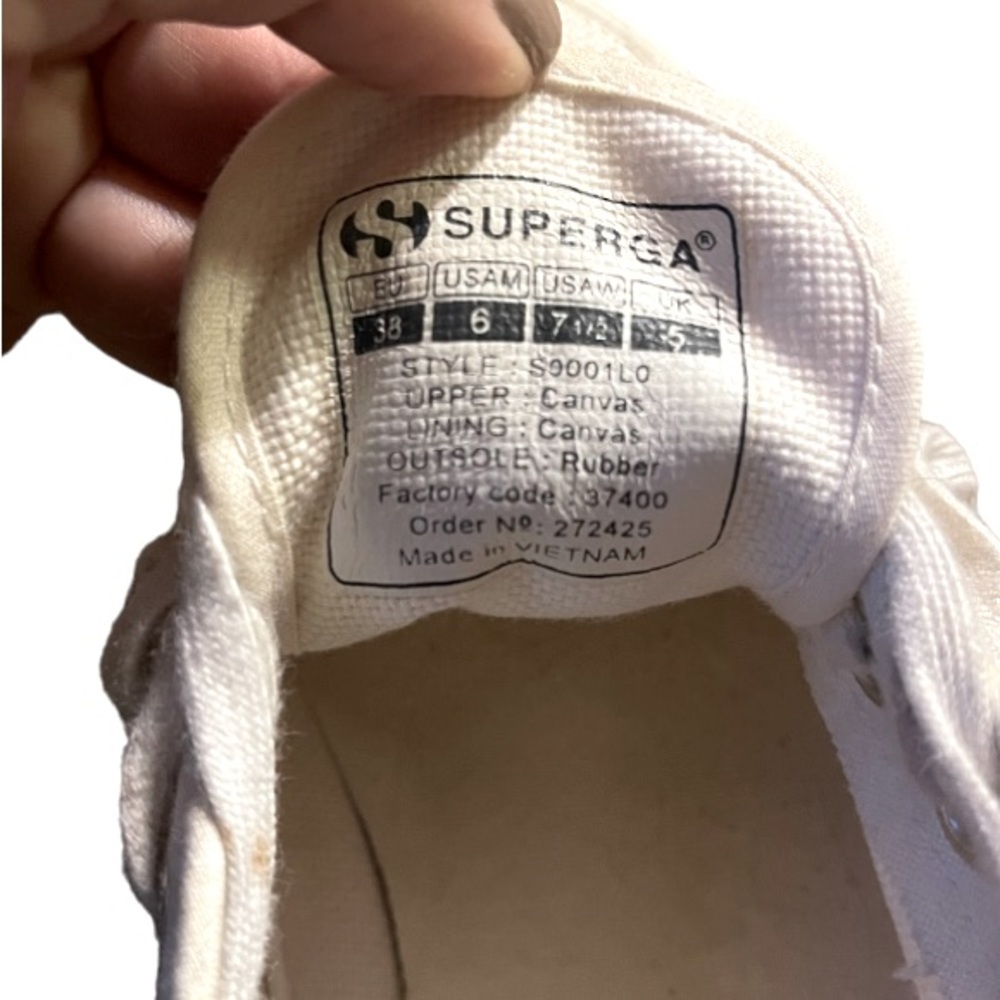 Superga Platform Sneakers White‎ Canvas Women’s 7.5 - Picture 11 of 13